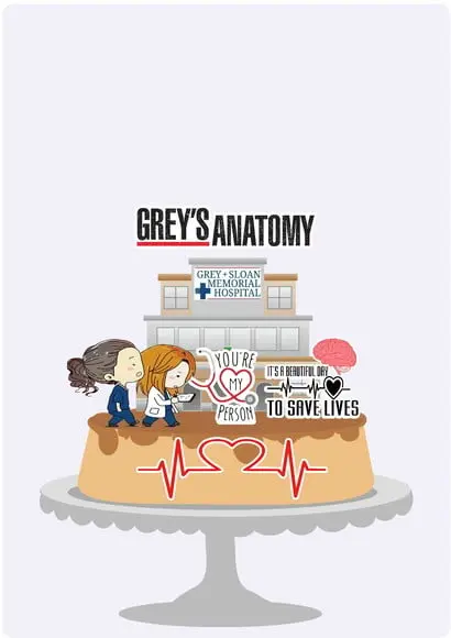 Arquivo de Corte Topo de Bolo Greys Anatomy Studio/PDF