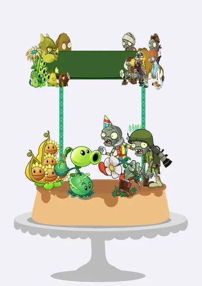 Arquivo de Corte Topo de Bolo Plants vs Zombie Studio/PDF