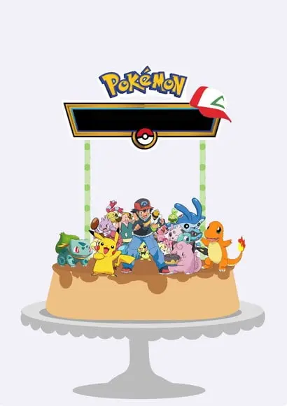 Arquivo de Corte Topo de Bolo Pokemon Studio/PDF