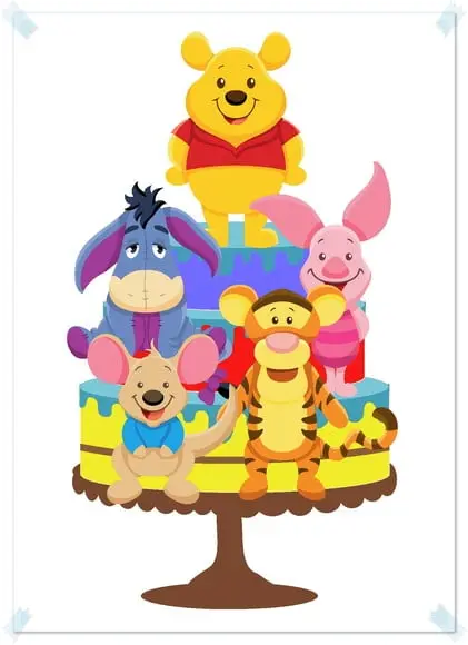 Arquivo de Corte Topo de Bolo Pooh Studio