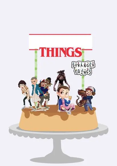 Arquivo de Corte Topo de Bolo Stranger Things Studio