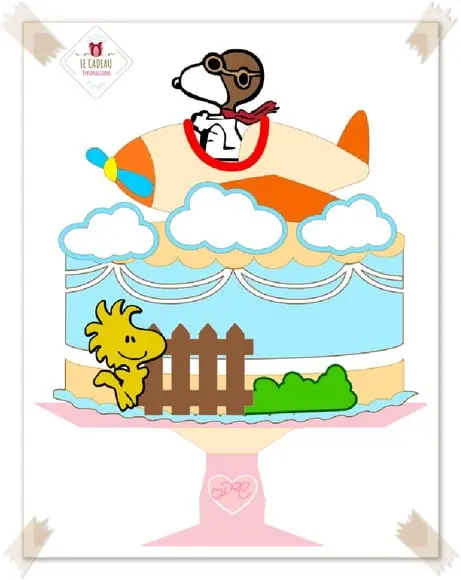 Arquivo de Corte Topo de Bolo Snoopy Studio