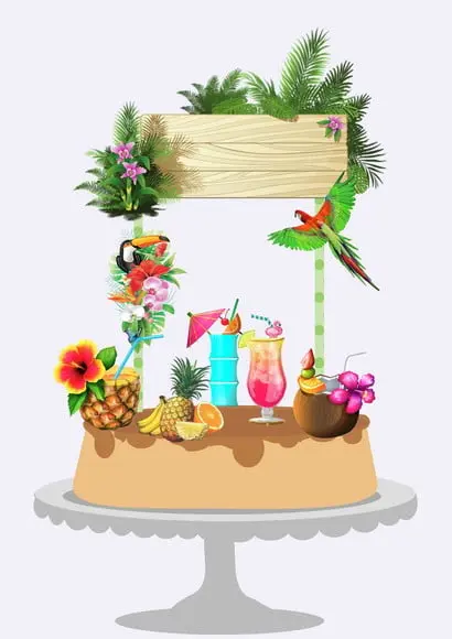 Arquivo de Corte Topo de Bolo tropical Studio/PDF