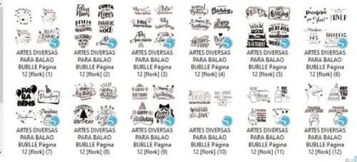 Kit 47 Artes para Balão Bubble - Arquivo Digital