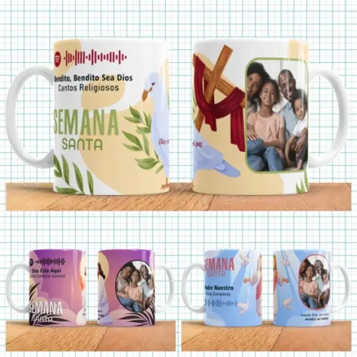15 Artes para Caneca Semana Santa Religiosa Foto e Música