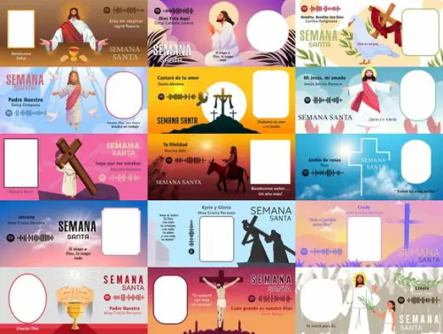 15 Artes para Caneca Semana Santa Religiosa Foto e Música