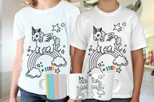 15 Artes para Canecas e Camisas Infantil para Colorir Jpg