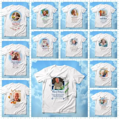 12 Artes para Camisa com Foto para Velório Finado 7 Dias
