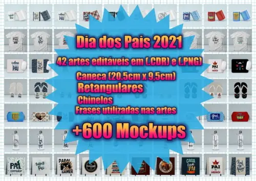 Arquivo digital kit 42 artes - Dia dos Pais *CDR/PNG*