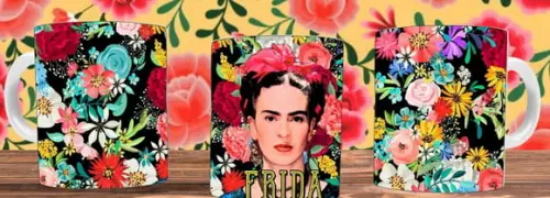 Kit 14 Artes Frida Kahlo Sublimação Estampas Canecas