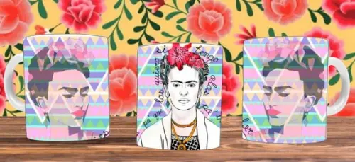 Kit 14 Artes Frida Kahlo Sublimação Estampas Canecas