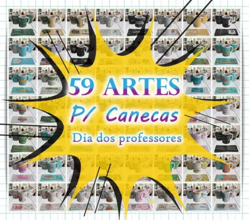 Arquivo digital kit 59 artes para caneca Dia dos Professores