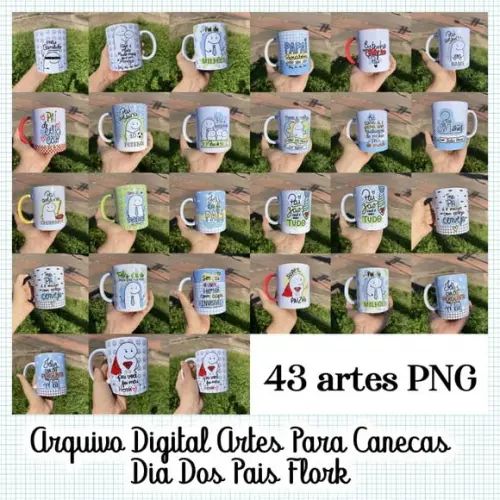 Arquivo Digital Kit 43 Artes Para Canecas Dia Dos Pais Flork
