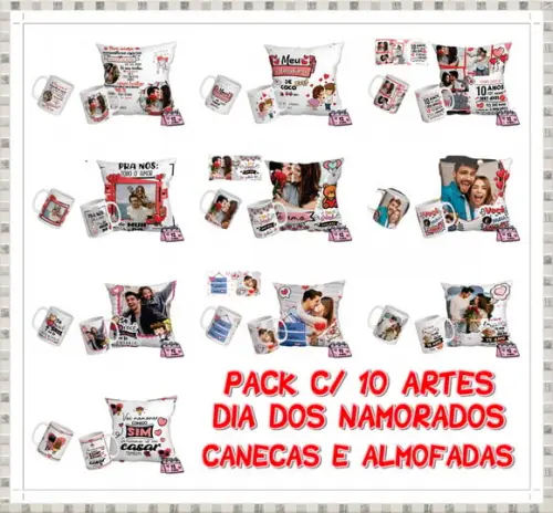 Arquivo digital kit 10 artes para Dia dos Namorados
