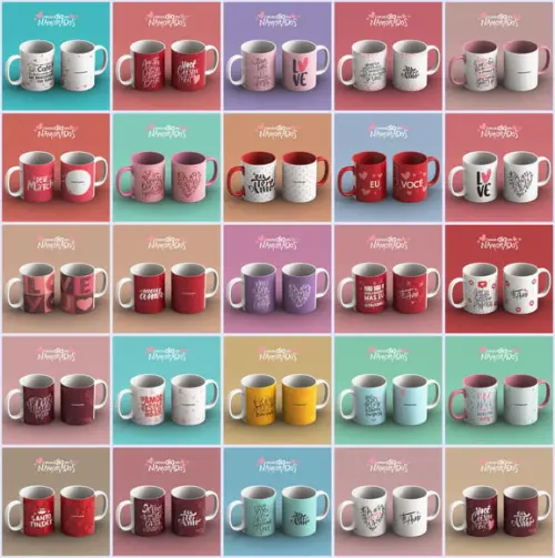 Arquivo digital kit 27 artes para canecas Dia dos Namorados
