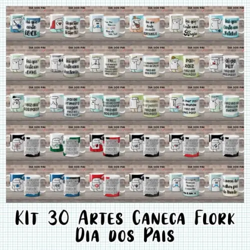Arquivo Digital Kit 30 Artes Para Canecas Dia Dos Pais Flork