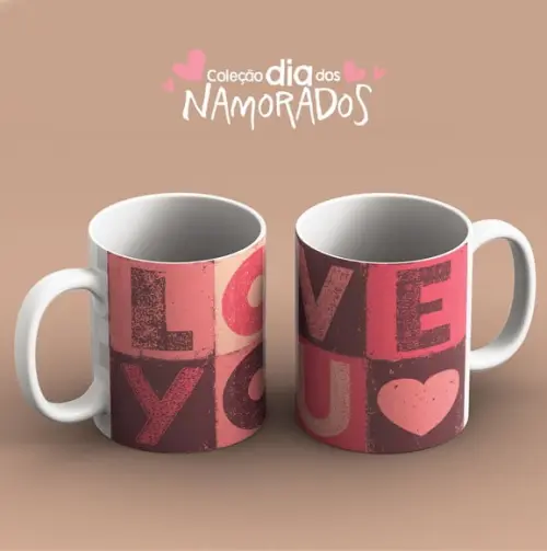 Arquivo digital kit 27 artes para canecas Dia dos Namorados