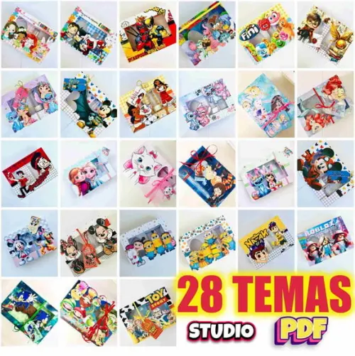 Arquivo de Corte Combo Caixa Mini Confeiteiro (28 Temas)