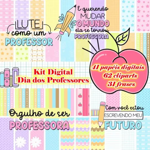 Kit Digital Dia Dos Professores (134 Elementos)