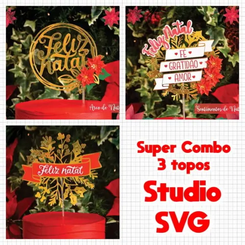 Arquivo de Corte Coletiva de Topos Natalinos *studio/svg*