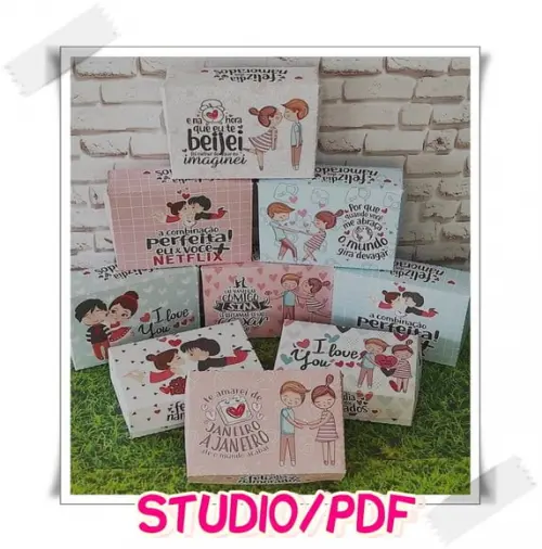 Arquivo Caixa 6 doces -Dia dos namorados Studio/PDF (10 mod)