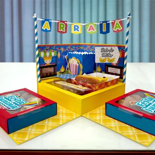 Arquivo Caixa explosão Festa Junina *Studio/PDF/SVG