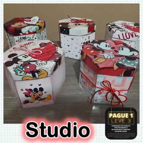 Arquivo caixa explosão Minnie e Mickey Dia dos namorados