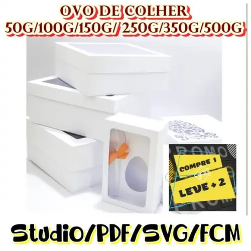 Arquivo Caixa Ovo de Colher *pague 1 e Leve 3 Dxf/pdf/svg