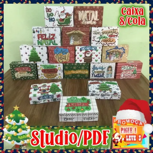 Arquivo Caixa para doces sem cola Natal *Studio/PDF*