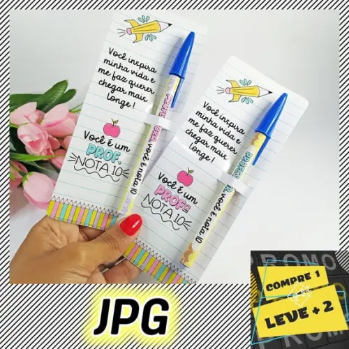 Arquivo Cartão com Caneta Personalizado Dia dos Professores