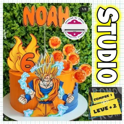 Arquivo Corte Topo de Bolo Dragon Ball Goku Super Sayajin