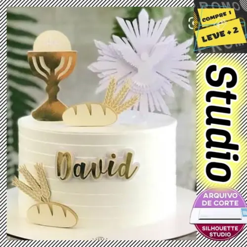 Arquivo Corte Topo de Bolo Divino - Primeira Comunhão