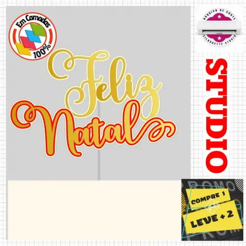 Arquivo Corte Topo de Bolo Natalino Feliz Natal