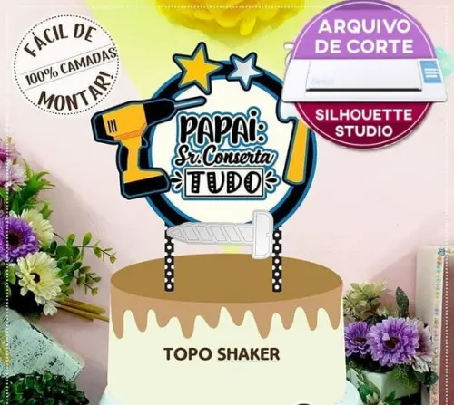 Arquivo de corte 12 topo de bolo - Dia dos Pais **Studio**