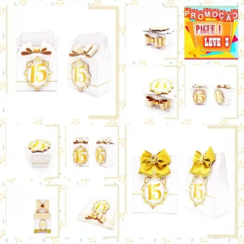Arquivo de corte 15 Anos - Branco com Dourado *Studio/PDF