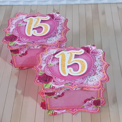 Arquivo de corte 15 Anos - Rosa com Dourado *Studio/PDF