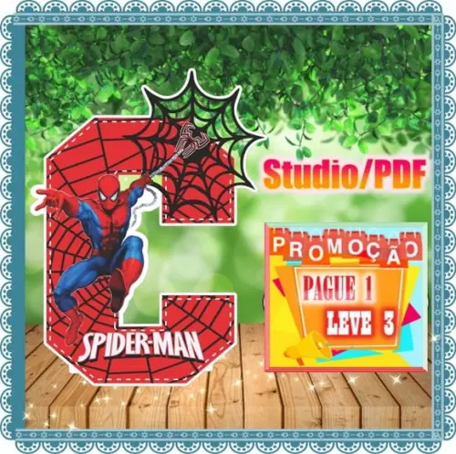 Arquivo de corte Alfabeto 3D - Homem aranha * Studio/PDF