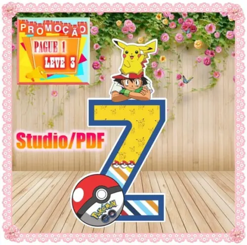 Arquivo de corte Alfabeto 3D - Pokémon * Studio/PDF