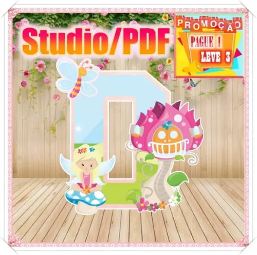 Arquivo de corte Alfabeto 3D Fadas *Studio/PDF