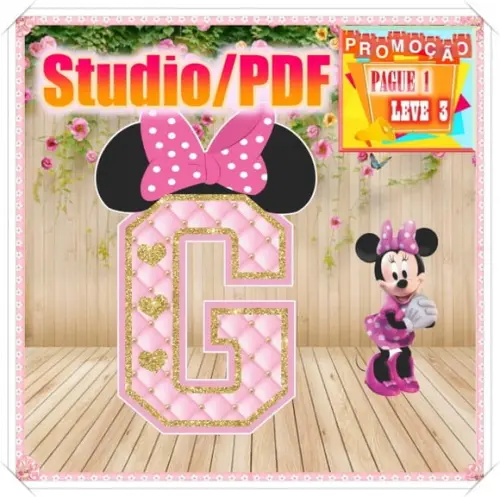 Arquivo de corte Alfabeto 3D Minnie *Studio/PDF