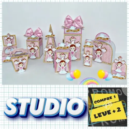 Arquivo de Corte Batizado Rosa Menina *studio