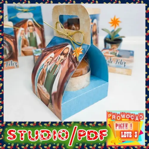 Arquivo de corte Bolsa com Alça para Mini Panetone (80g)