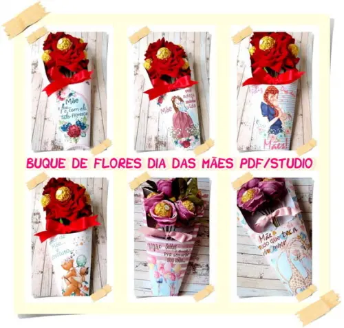 Arquivo de corte buque de flores Dia das Mães ***Studio