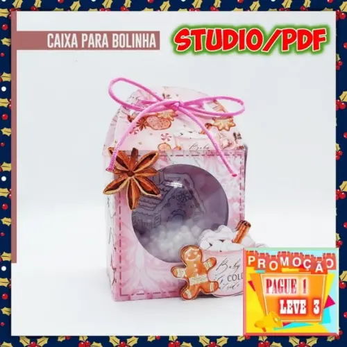 Arquivo de corte caixa 1 Esfera 7x7 Natal