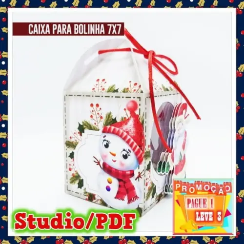 Arquivo de corte caixa 1 Esfera 7x7 Natal