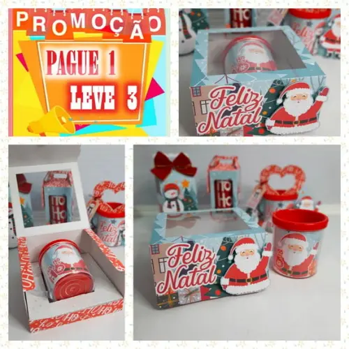 Arquivo de corte caixa 4 Esfera ou Caneca Natal *Studio/PDF*