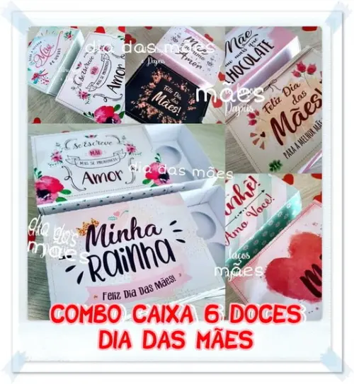Arquivo de corte Caixa 6 doces Dia das Mães Studio