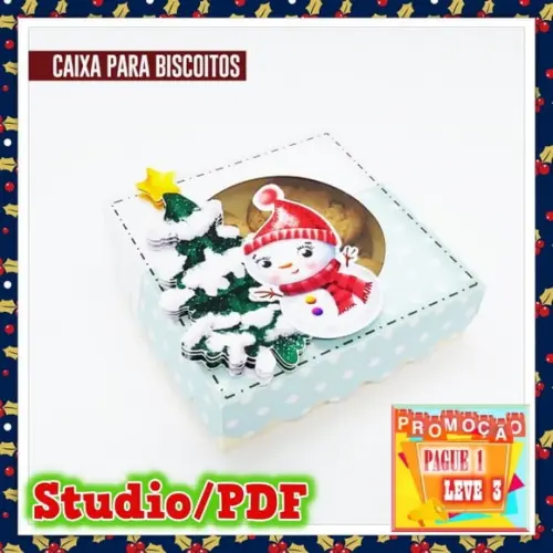 Arquivo de corte caixa Biscoito Natal