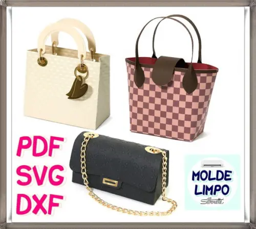 Arquivo de corte Caixa Bolsa DXF/PDF/SVG