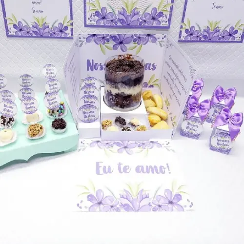 Arquivo de corte Caixa Cenário - Floral Lilás *STUDIO/PDF